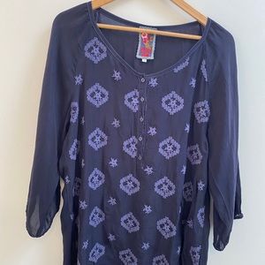 JOHNNY WAS Embroidered Pullover Top